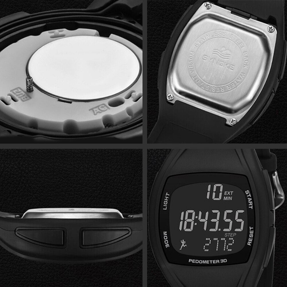 3d stappenteller alarm chronograaf horloge multifunctioneel heren digitaal polshorloge waterdicht sport student elektronisch horloge