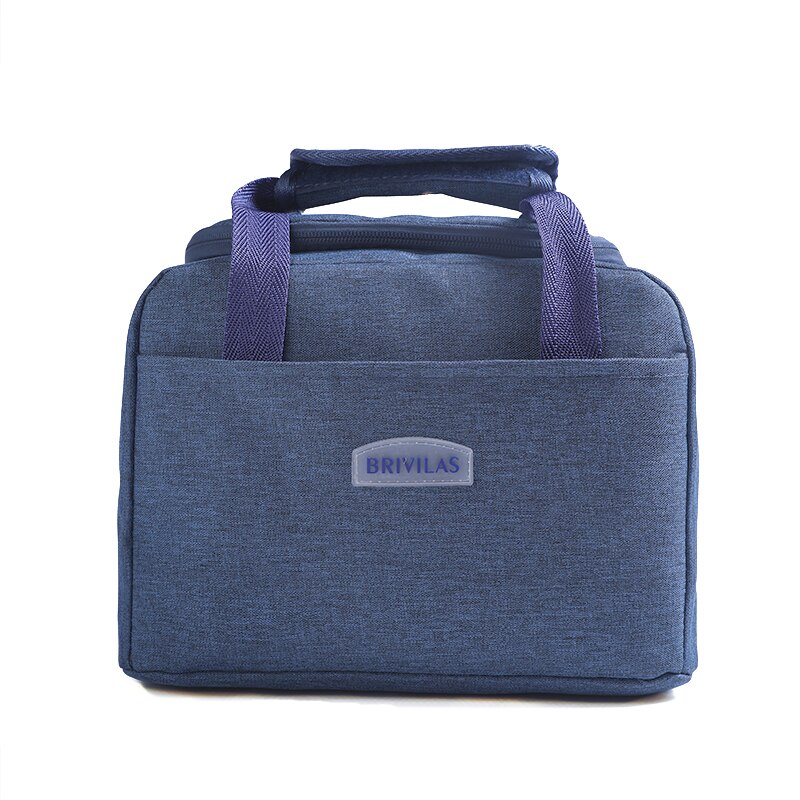 Brivilas Insulated Lunch Bag Women Thermal Lunchbox Cooler Picnic Bags Kids Lunch Bag for School Reusable Food Bag: Navy