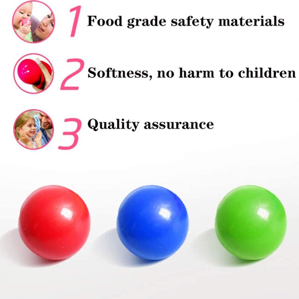 4Pcs Kleverige Doel Ballen Catch Up Viscid-Muur-Globes Squash Decompressie Stress Relief Squeeze Speelgoed Voor kinderen