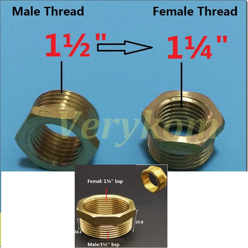 10x Verykom Pneumatische Messing Verloopstuk Fitting 3/4 "1/2" Male Naar 1/8 "3/8" 1/4 "Vrouwelijke Verminderen adapter Lucht Water Gas DN10/15/20/25: DN40-DN32