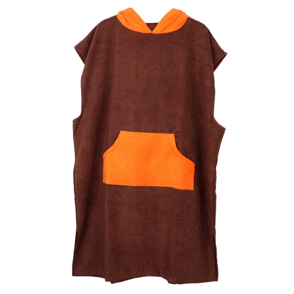 Quick Dry Multicolor Surf Poncho Beach Swim SUP Wetsuit Changing Robe/Towel for Swimming Surfing Beach Pool Travel: Brown