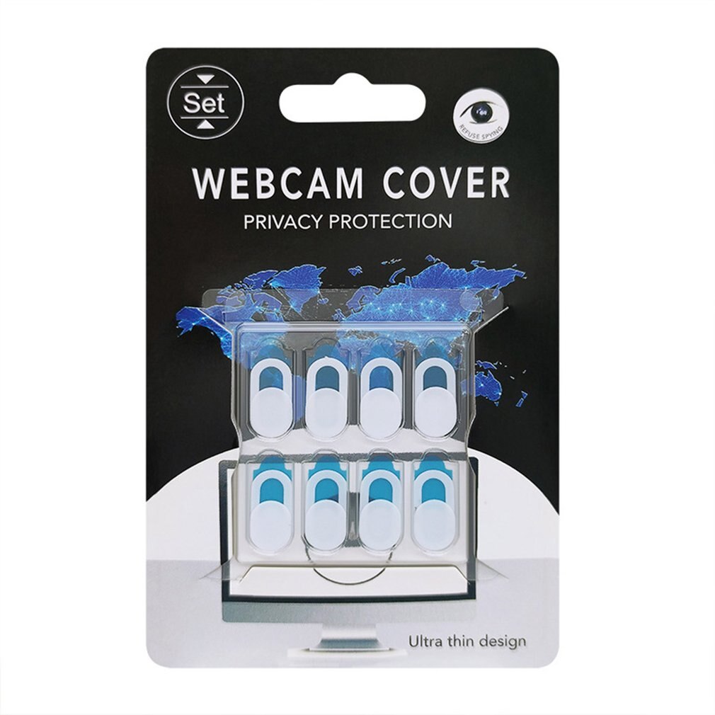 8 stuks computer lens cover universele antispy camera cover elliptische camera occlusie stickers camera privacy cover: Wit 8 stuks