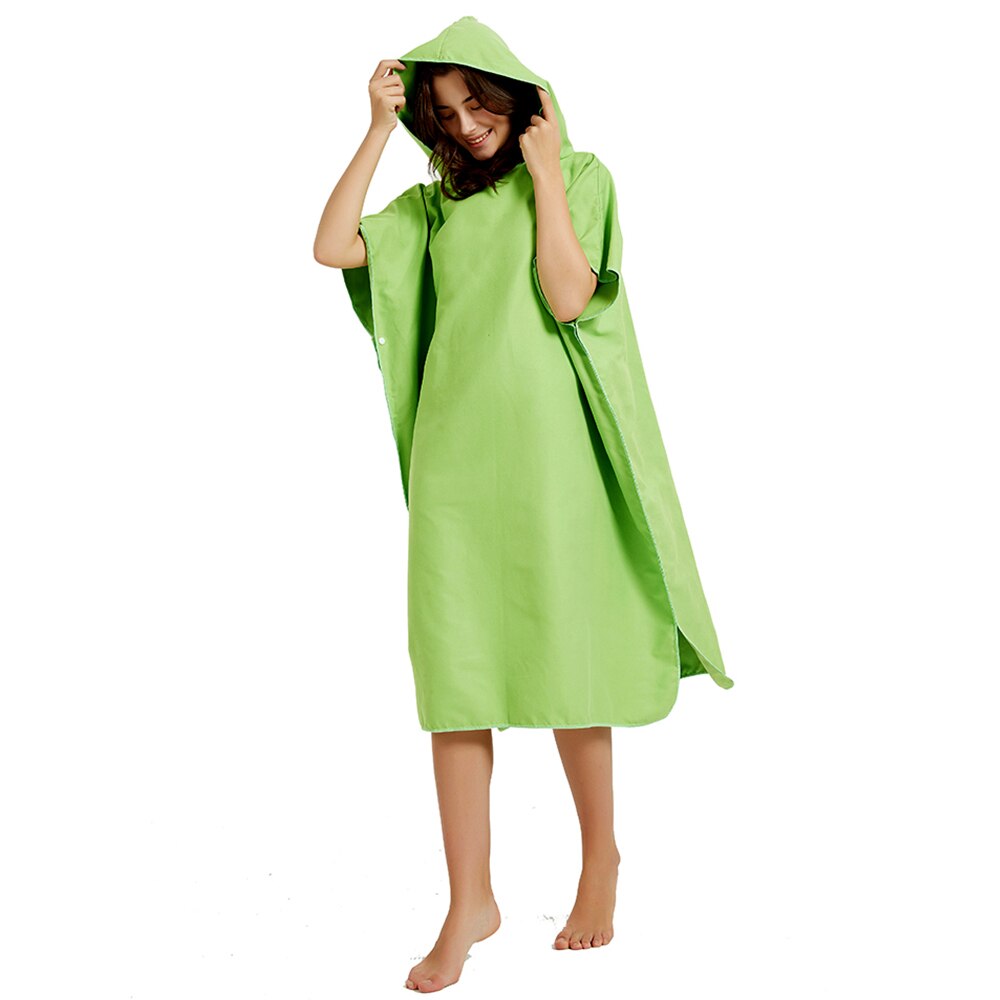 Microfiber Wetsuit Veranderende Gewaad Met Kap, Quick Dry Hooded Handdoeken Voor Zwemmen, Strand Surf Poncho Compact & Lichtgewicht: Green