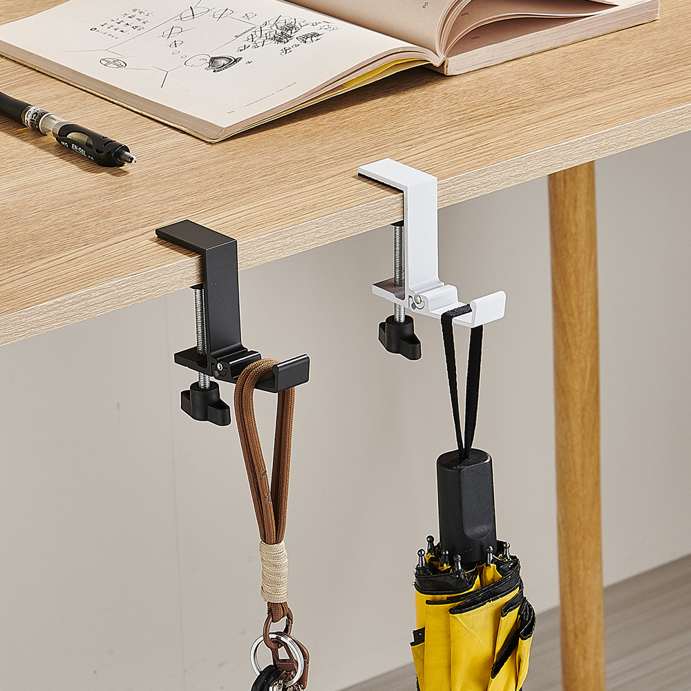 1PC Adjustable Desk Edge Hook Gaming Headset Desk Hanger Backpack Storage Hanging Hook Holder Punch-free Home Office Organizer