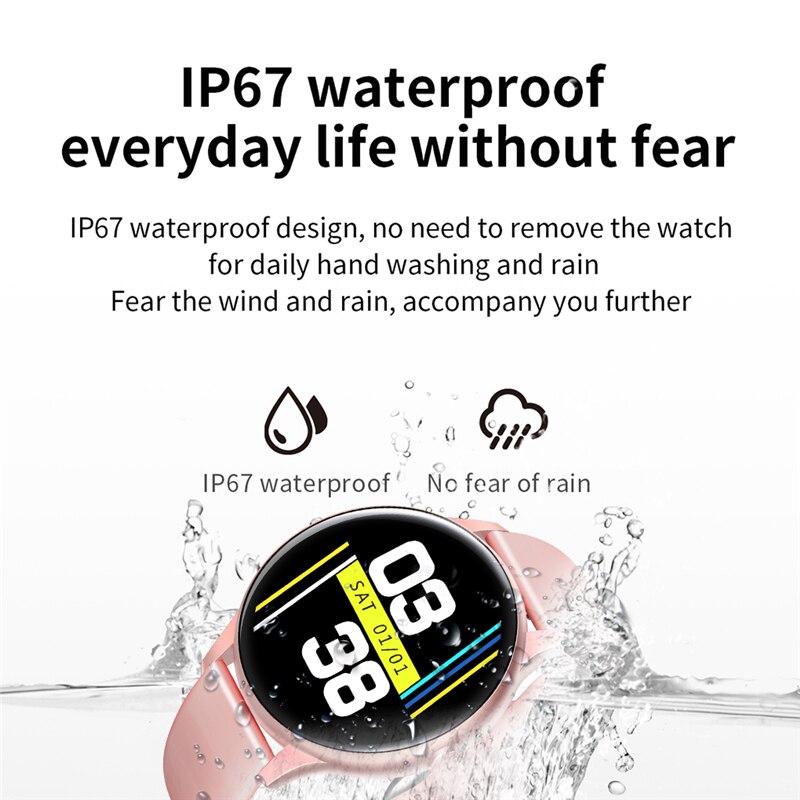 LIGE Smartwatch Women - Heart Rate Blood Pressure Monitor - IP67 Waterproof Sport Watch for Android & iOS