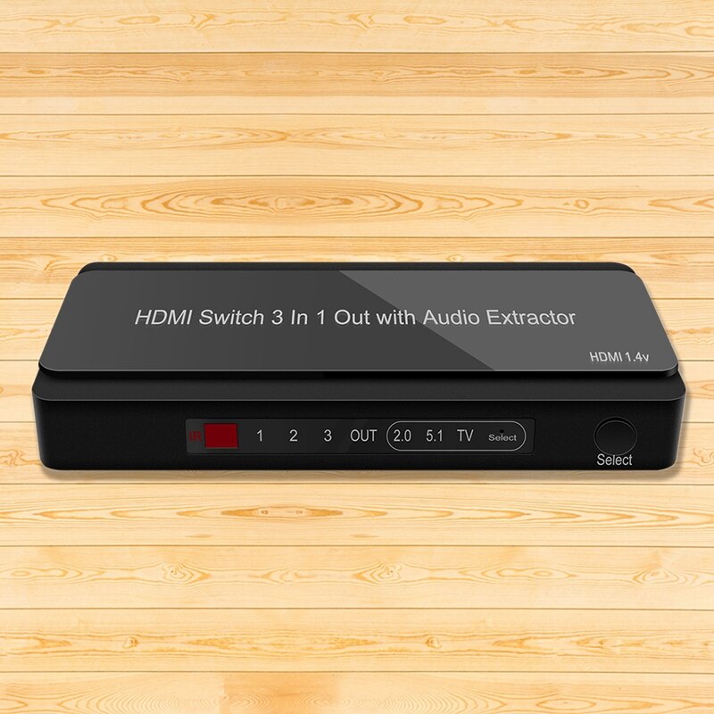 HDMI-Compatible Audio Three-In-One 4K Audio Splitter HDMI Switcher Three-in and One-Out with Audio Separation