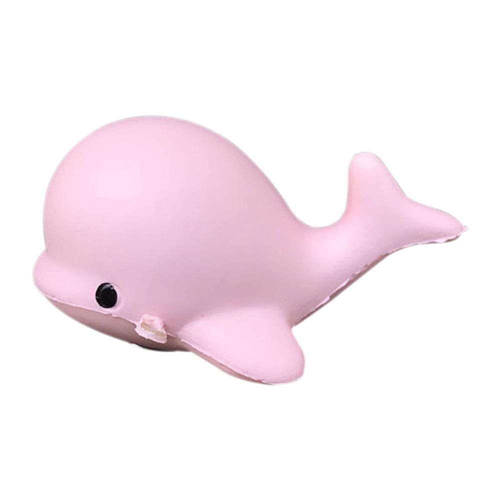 Mskwee 10CM Animal baleine Jumbo spongieux Kawaii mignon dauphin lente montée sangles parfumé extensible presser pain gâteau enfant jouet: Rose