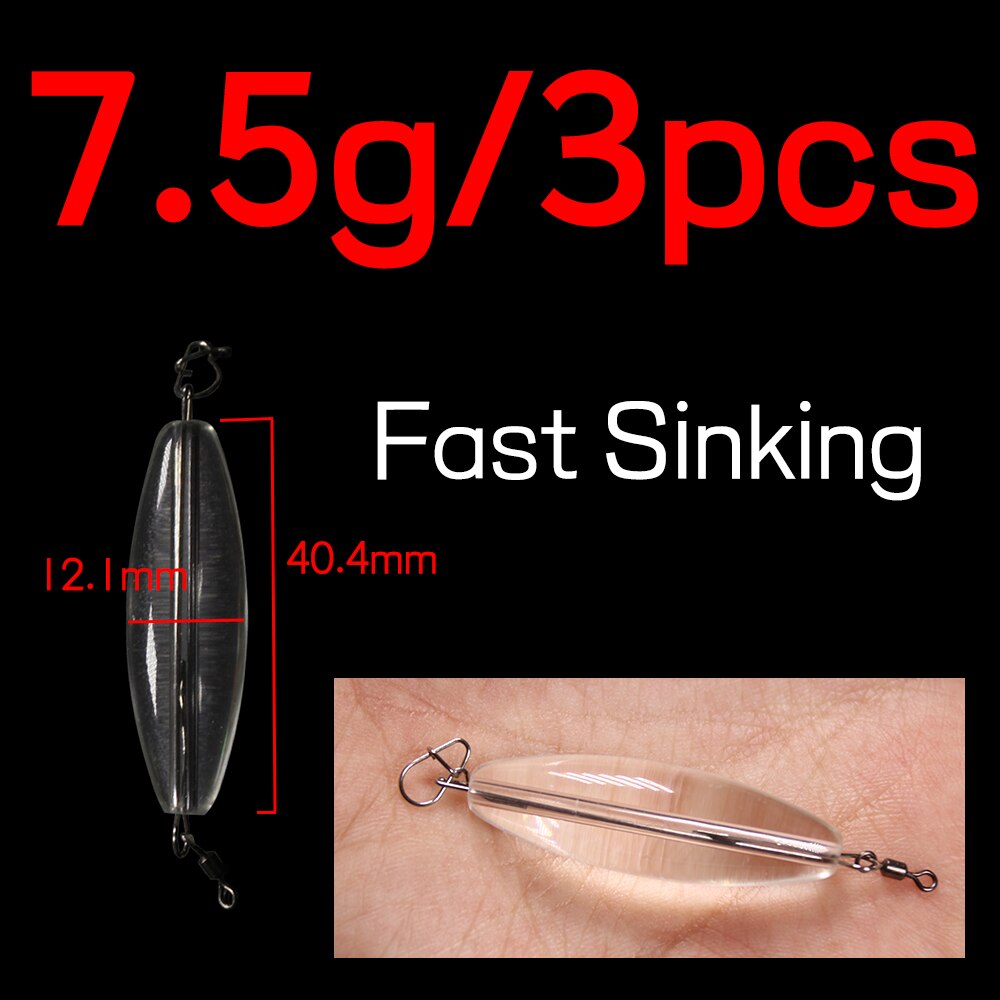 Elllv-lanzador asistido de 3 piezas, dispositivo de tiro largo flotante y hundido para señuelo de pesca, Texas Rig, accesorios de contrapeso de lentejuelas