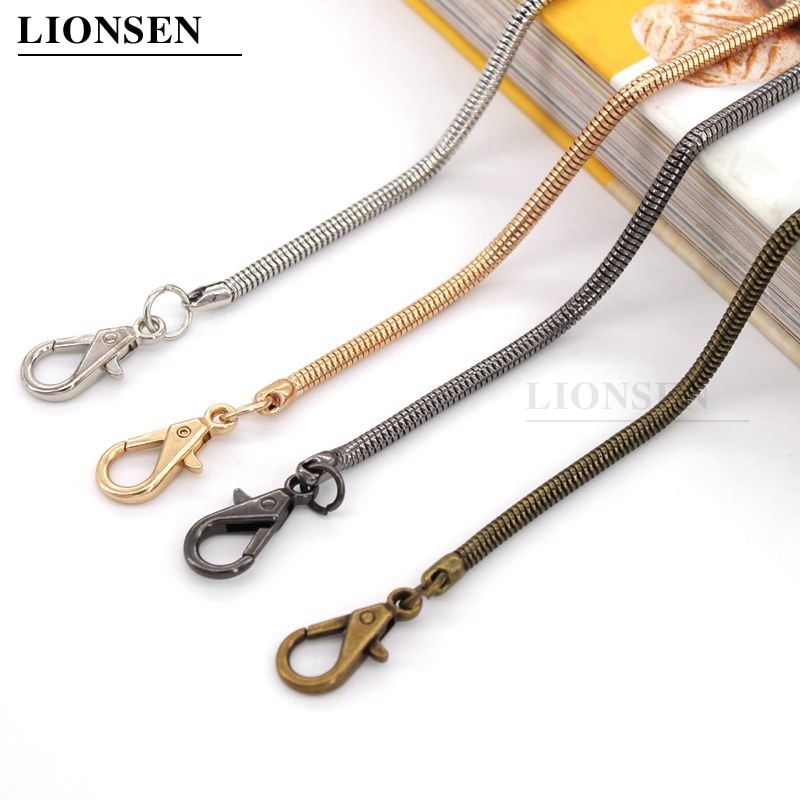 Lionsen 120cm / 0.42cm Snake Replacement Chain Strap Metal link Clasp Purse Chain Bag Handle Shoulder Cross Body Handbags Chain