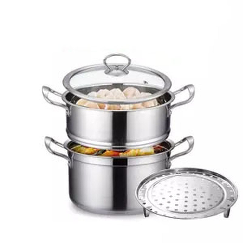 Small Steamer Stainless Steel Three-layer Thickening 3 Layer 2 More 1 Double-layer Steamer Household Gas Stove with Induction