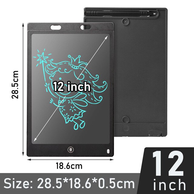 Electronic Drawing Board LCD Screen Writing Tablet Digital Graphic Drawing Electronic Handwriting Pad Board+Pen 8.5&#39;&#39; 12 inch: 12inch-black