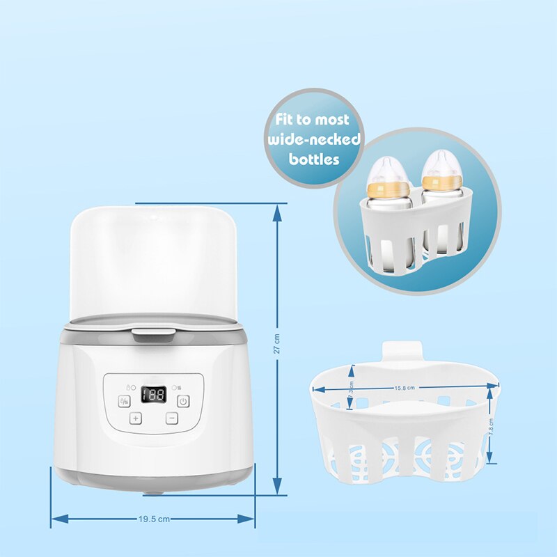 Flessenwarmer Fles Sterilisator Dubbele Flessenwarmer Voor Moedermelk Nauwkeurige Temperatuurregeling Warmer Verwarming Voedsel