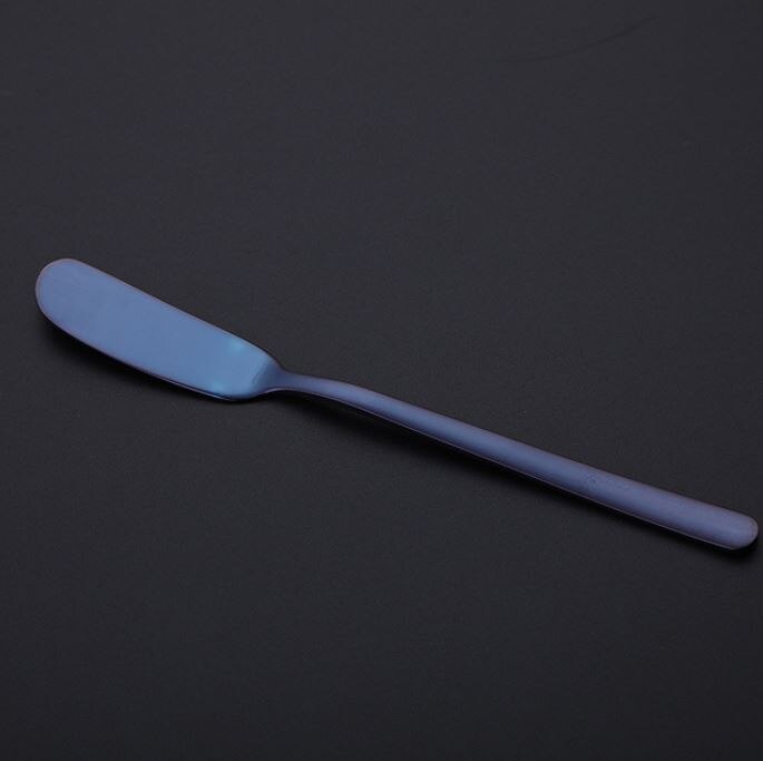 Roestvrijstalen Mes Boter Cutter Schraper Gebruiksvoorwerp Jam Spreader Spatel Ontbijt Tool Fondue Kaas Rasp Snijmachine: Blauw