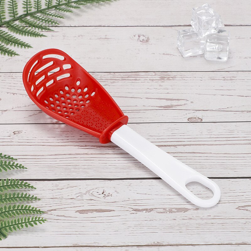 Passoire à filtre multifonction, cuillère à moudre, presse à gingembre et à ail, en Silicone, séparateur d&#39;œufs blancs, 1 pièce: red