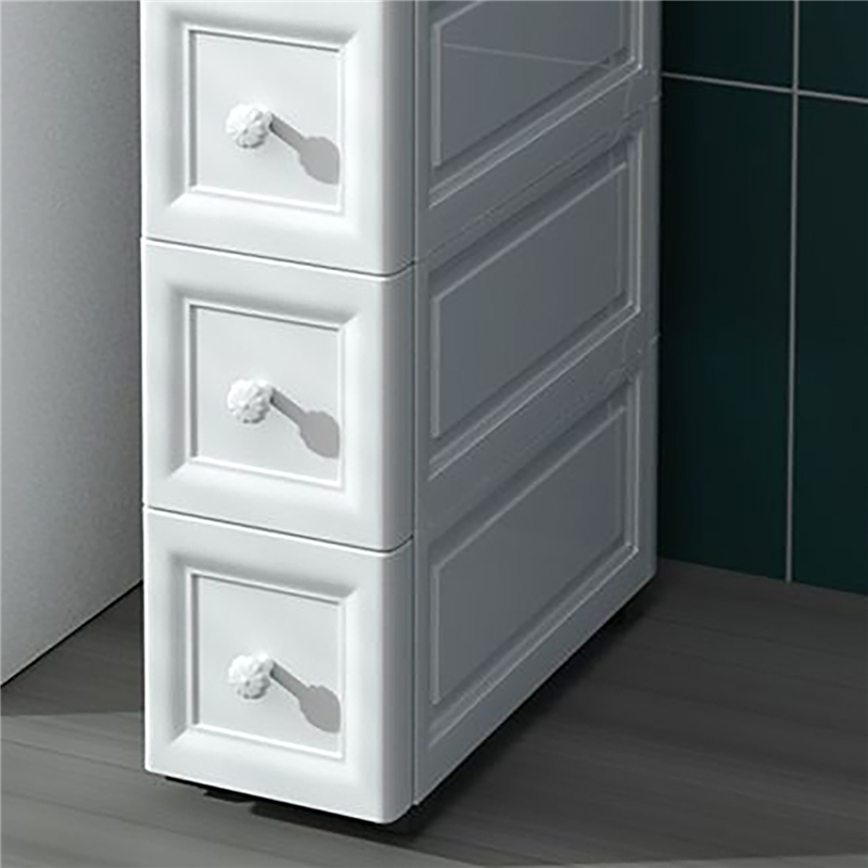 Armario de almacenamiento de 3 capas, cajones de almacenamiento movibles para cocina, baño, ropa y artículos diversos, color blanco
