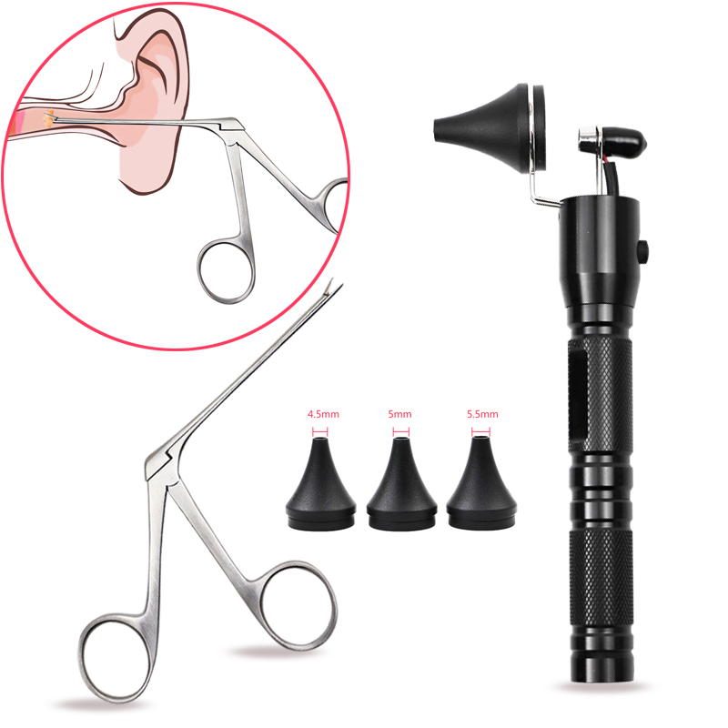 Hartman-endoscopio para la oreja, eliminador de cera de los oídos, pinzas de cocodrilo, Micro Cocodrilo, limpiador operativo de la nariz, juego de pinzas
