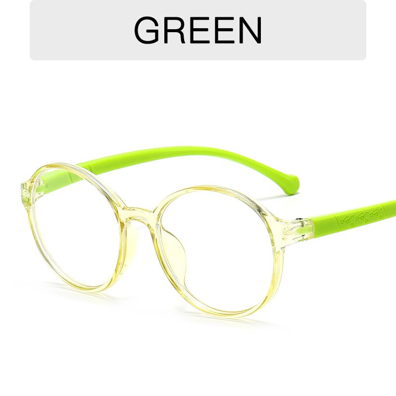 Runde brilleramme børn optiske briller pige klare briller dreng blå lys briller barn vintage ramme lys behagelig: Grøn