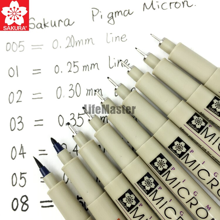 Stylos Fineliners Sakura Pigma Micron Sépia 01 - Lot De 3 - Encre Micropigmentée Waterproof Et Inaltérable