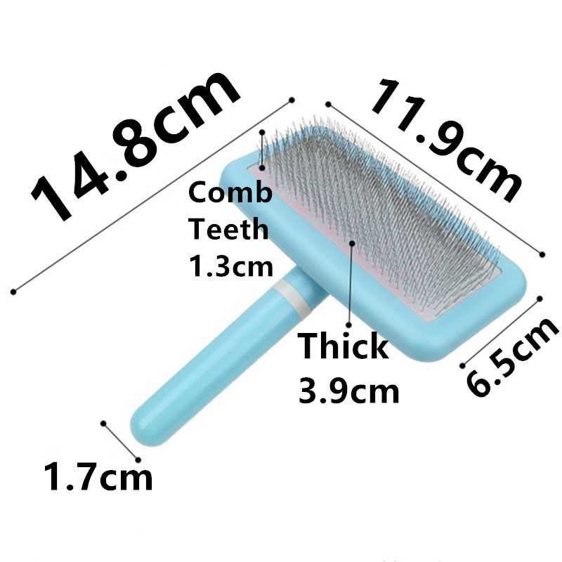 Hondenborstel Pet Hair Remover Massage Hondenkammen Pet Grooming Roestvrijstalen borstel voor honden Knoopopening Kattenkam Hondenaccessoires: GRIJS