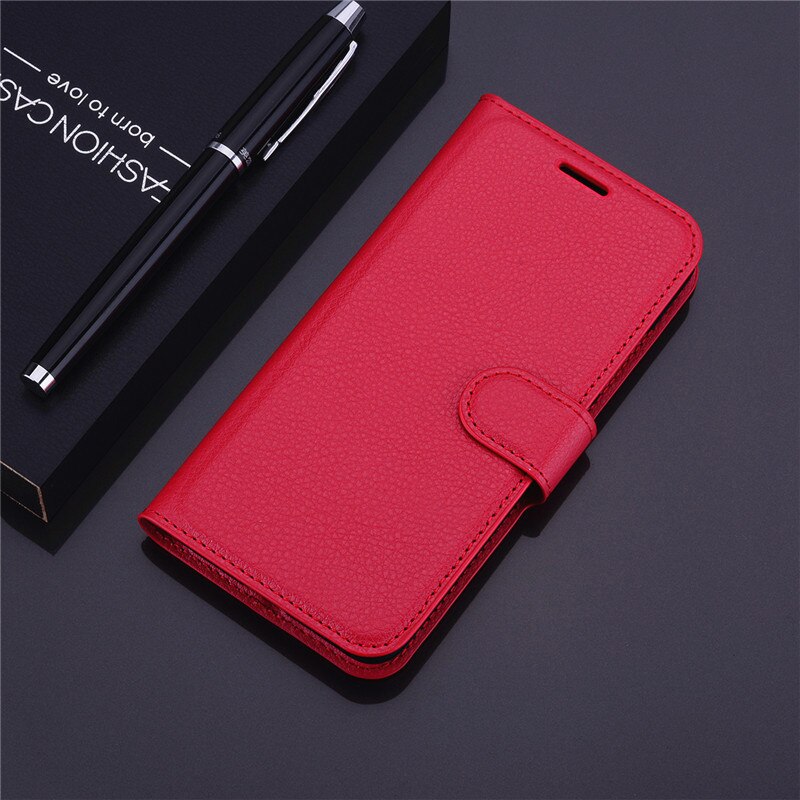 Honor-Funda de cuero PU con soporte para móvil, carcasa de libro suave con ranura para tarjeta para Huawei Honor 9 Lite, Couqe: Honor 9 Lite / Dark Red