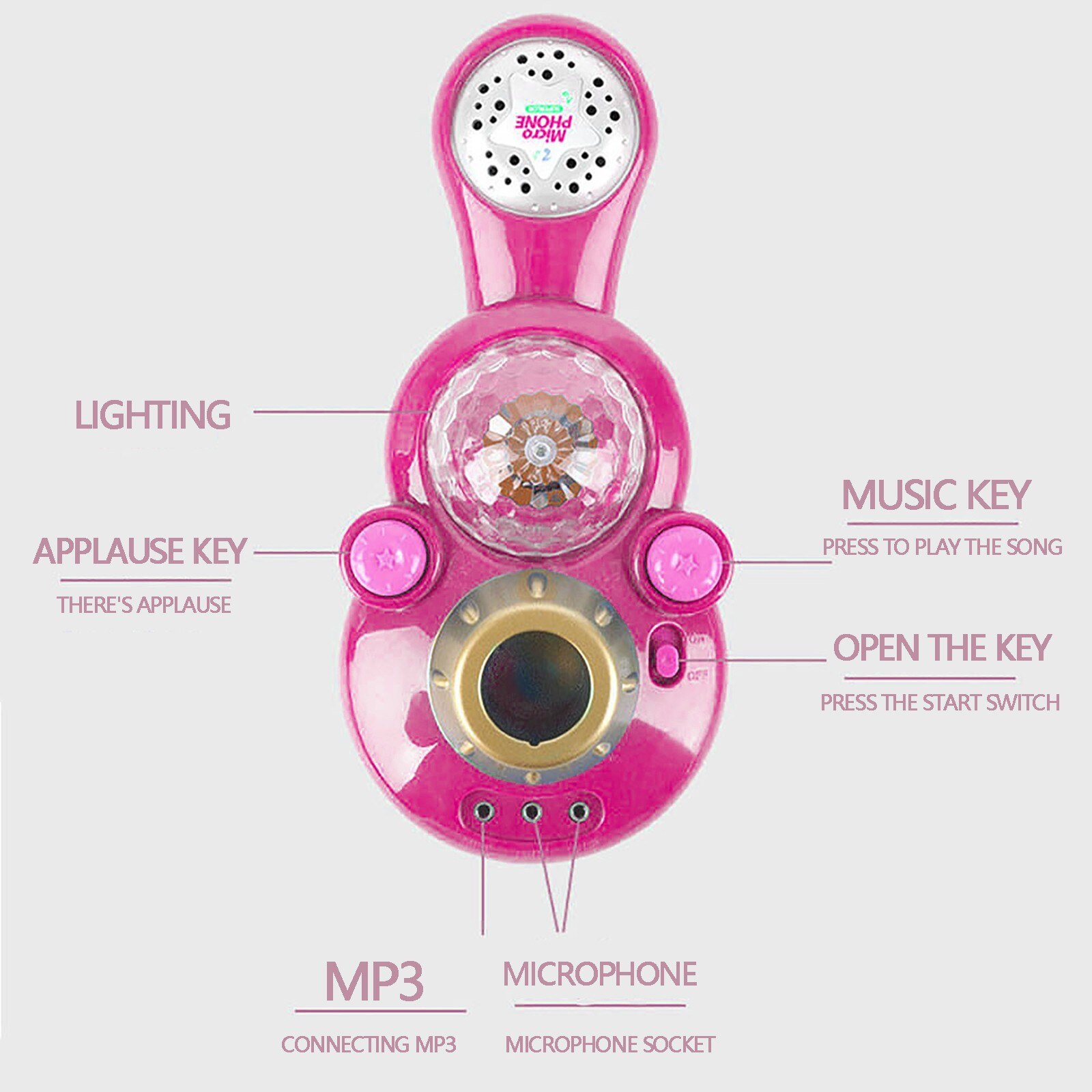 Kids Karaoke Machine Met 1 Microfoons Verstelbare Stand Muziek Spelen Speelgoed Set Otamatone Leren Machine Музыкальные Игрушки