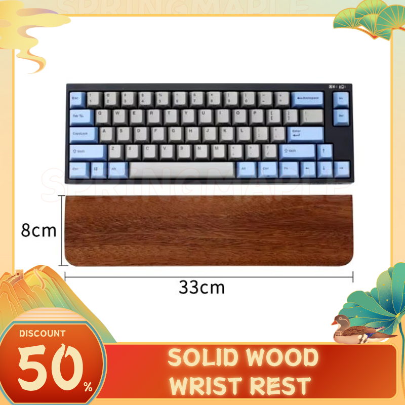 Poggiapolsi per tastiera in legno massello Tappetino per palmo Tastiera meccanica Tappetino ergonomico 87/98/104/108 tasti adatto per diverso dimensioni personalizzate