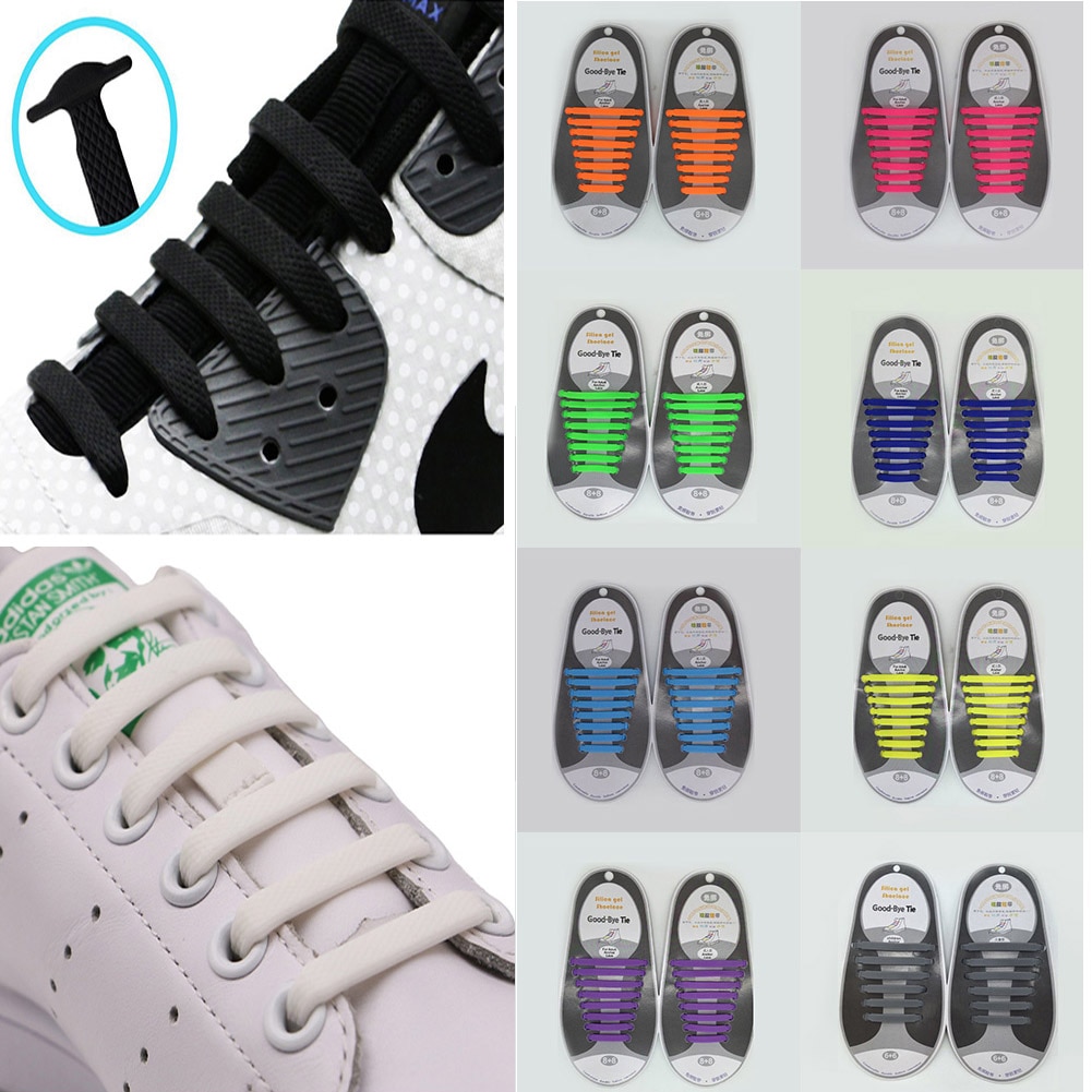 Silikone snørebånd elastisk uden bindesko snørebånd til børn og voksne snørebånd gummi zapatillas sneakers hurtige snørebånd tilbehør
