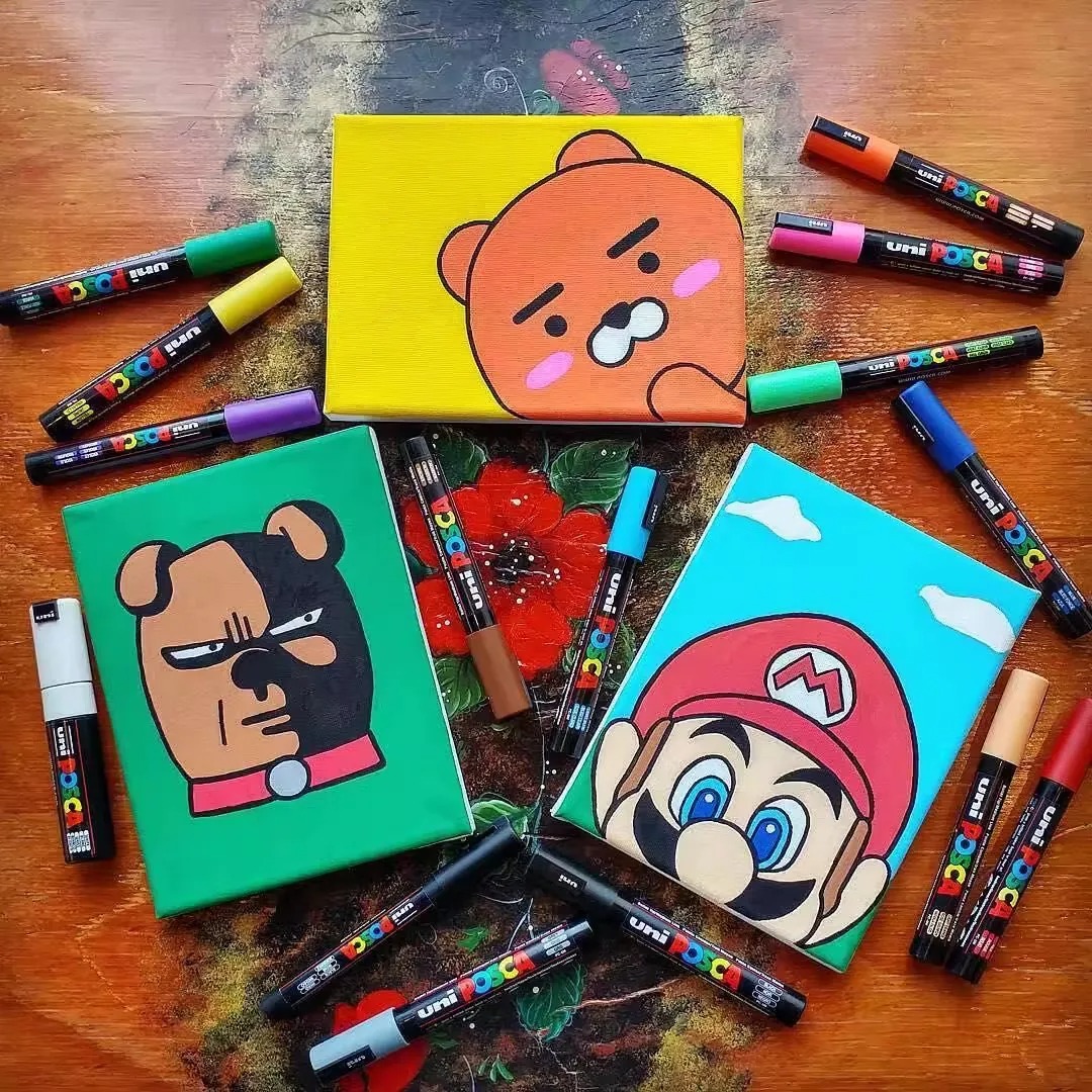 Uni Posca-Juego de marcadores PC-1M PC-3M PC-5M, pintura de Graffiti Pop, póster publicitario, suministros de arte de Color a base de agua, accesorios de oficina
