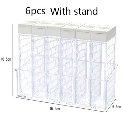 Transparent Spice Jar Set Salt and Pepper Seasoning Bottle Colorful Lid Kitchen Condiment Cruet Storage Container: Set A