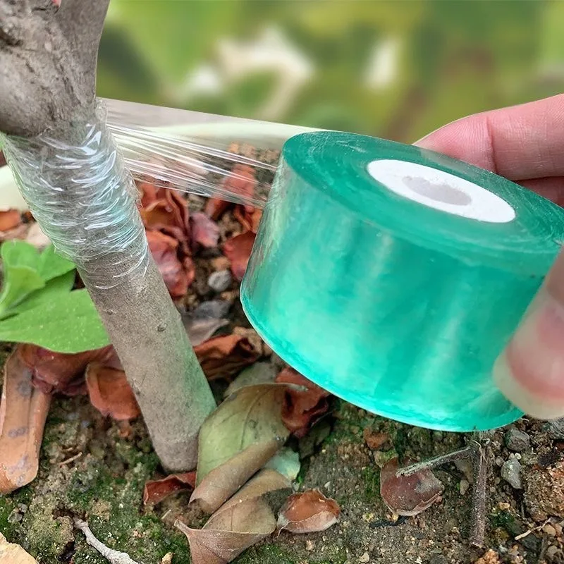Cinta de injerto de PE de 100/500m, película autoadhesiva estirable, rollo de cinta para árboles de jardín, plantas, plántulas, vid, tomate, accesorios de injerto