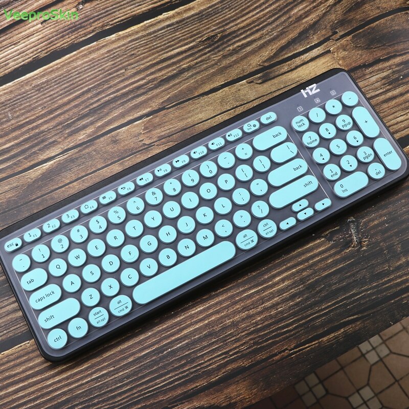 Pour Logitech K780 multi-dispositif sans fil clavier Silicone ordinateur portable clavier couverture peau protecteur: Whiteblue