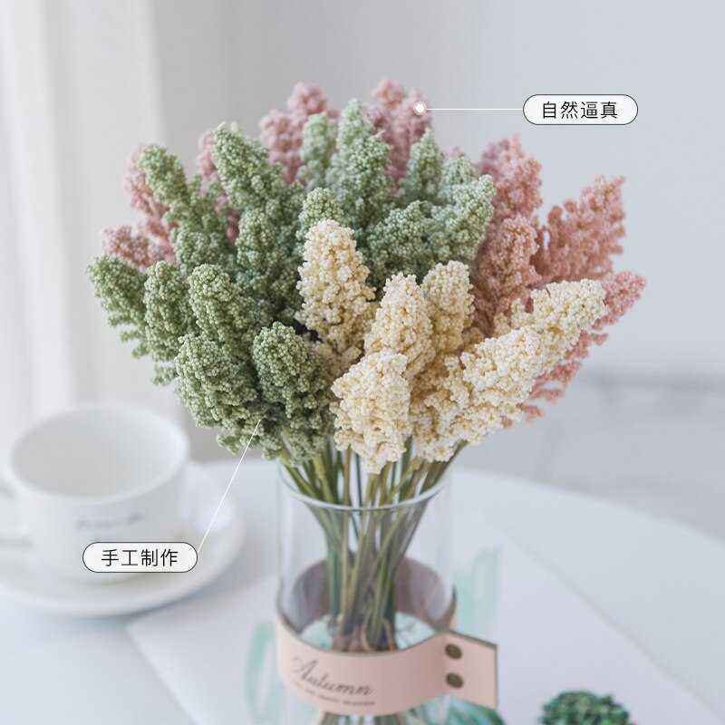 31cm vete öra blomsimulering torkad blomma bröllopsfest dekoration diy hem bord bröllop juldekoration vete bukett