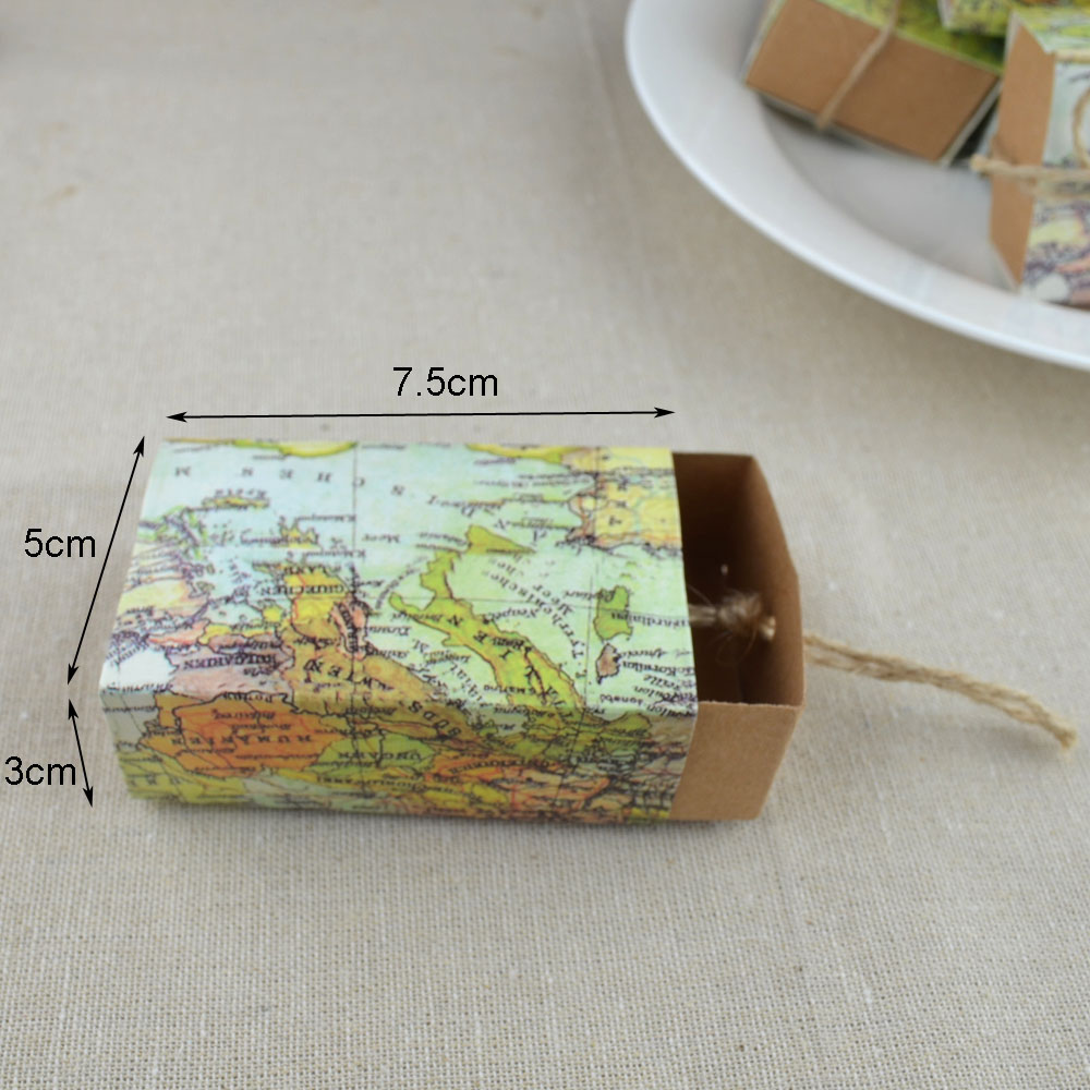 10pcs Office Desk Storage Box Map Pattern Paper Box Desktop Stationery Organizer Holder Office School Supplies