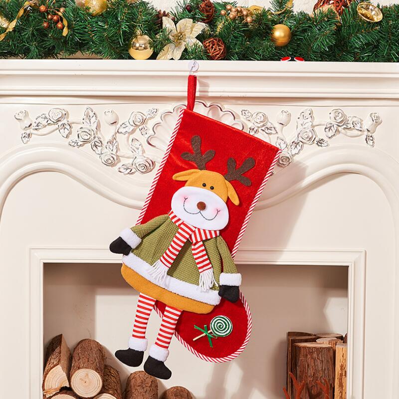 Kerstversiering voor 37*33cm jaar, kerstsokken, kerstsokken, kerstbomen, snoepzakken: Hert