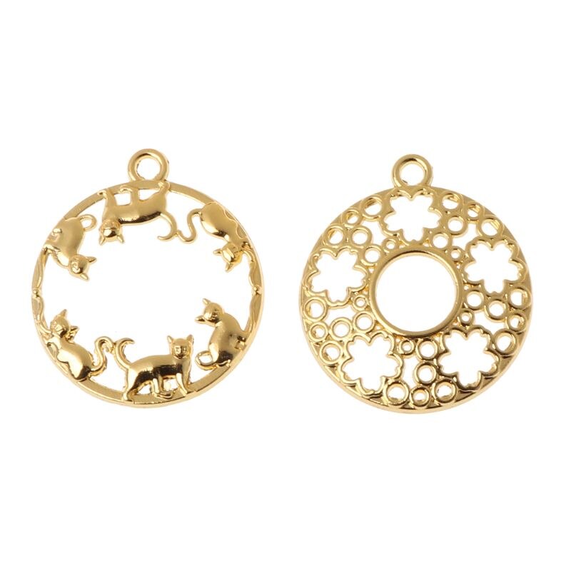 9Pcs Diy Ronde Cabochon Hanger Hars Leeg Frame Hangers Bezel Sieraden Maken