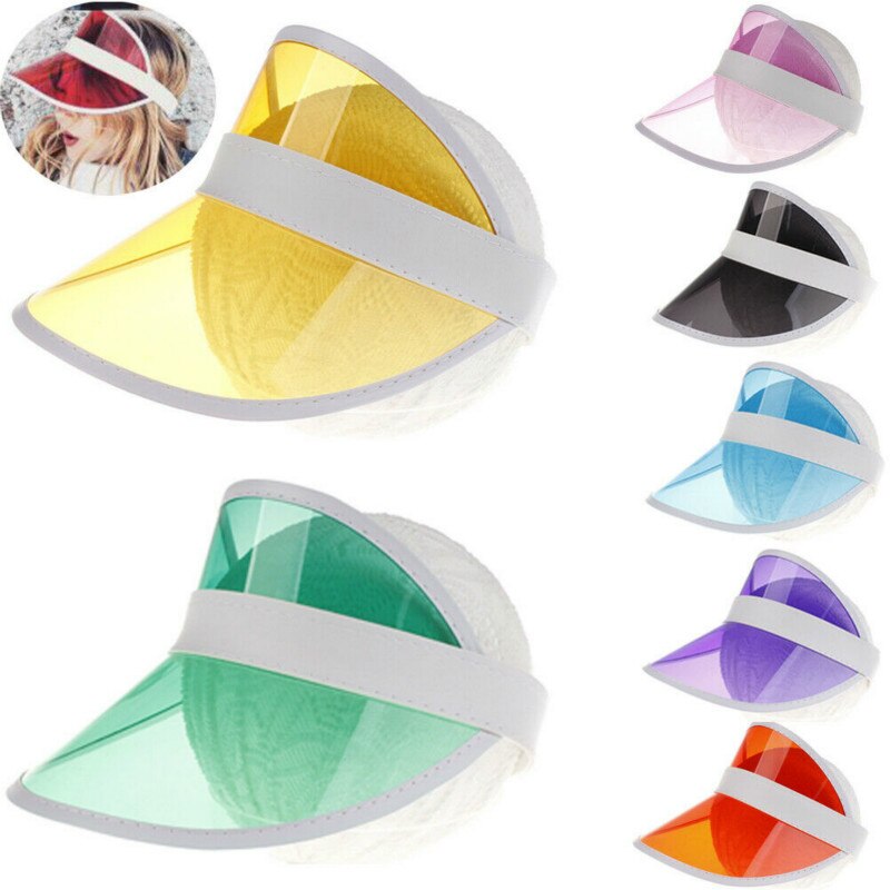 Visera de plástico para niños y niñas, gorra Anti-UV, protector solar transparente, gorra para el sol