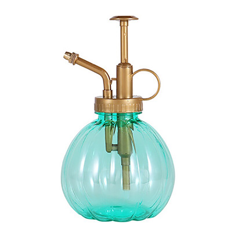Bärbar vintage sprayflaska pumpa form växt blomma tryck vatten spruta flaskor vattenkanna sprinkler: Grön