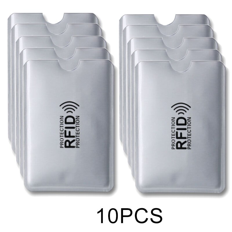 Anti Rfid Kaarthouder Nfc Blokkeren Reader Lock Id Bank Kaarthouder Case Bescherming Metalen Credit Card Case Aluminium: 10pcs card holder