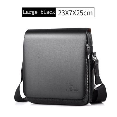 Mannen Crossbody Schoudertassen Pu Lederen Aktetas Voor Mannen Business Man Messenger Bag: 8851 Large black