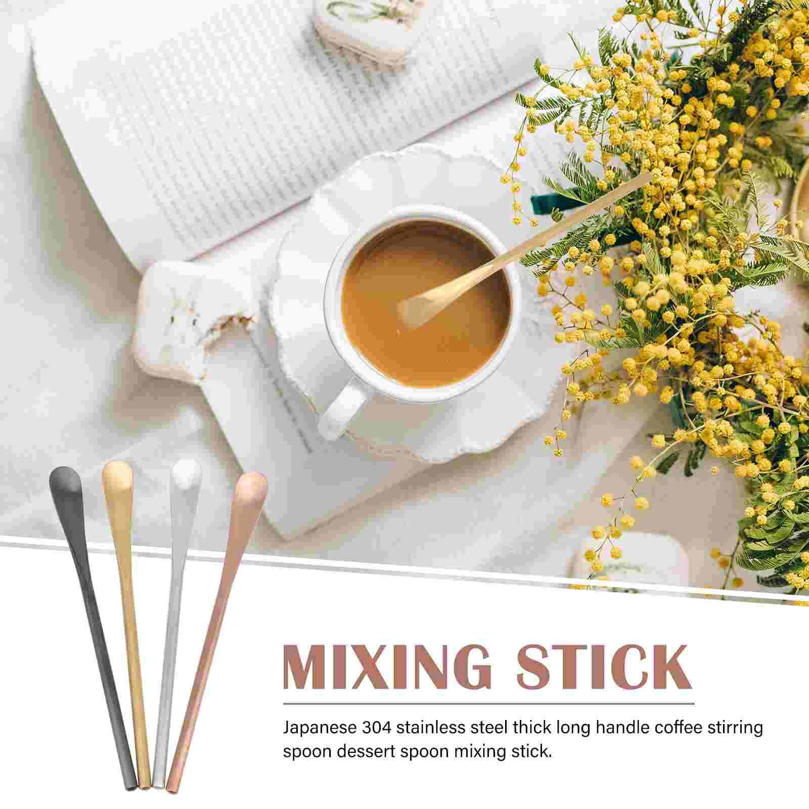 4pcs Japanese Style Coffee Stirring Spoons Beverage Mixing Rods Stirring Rods
