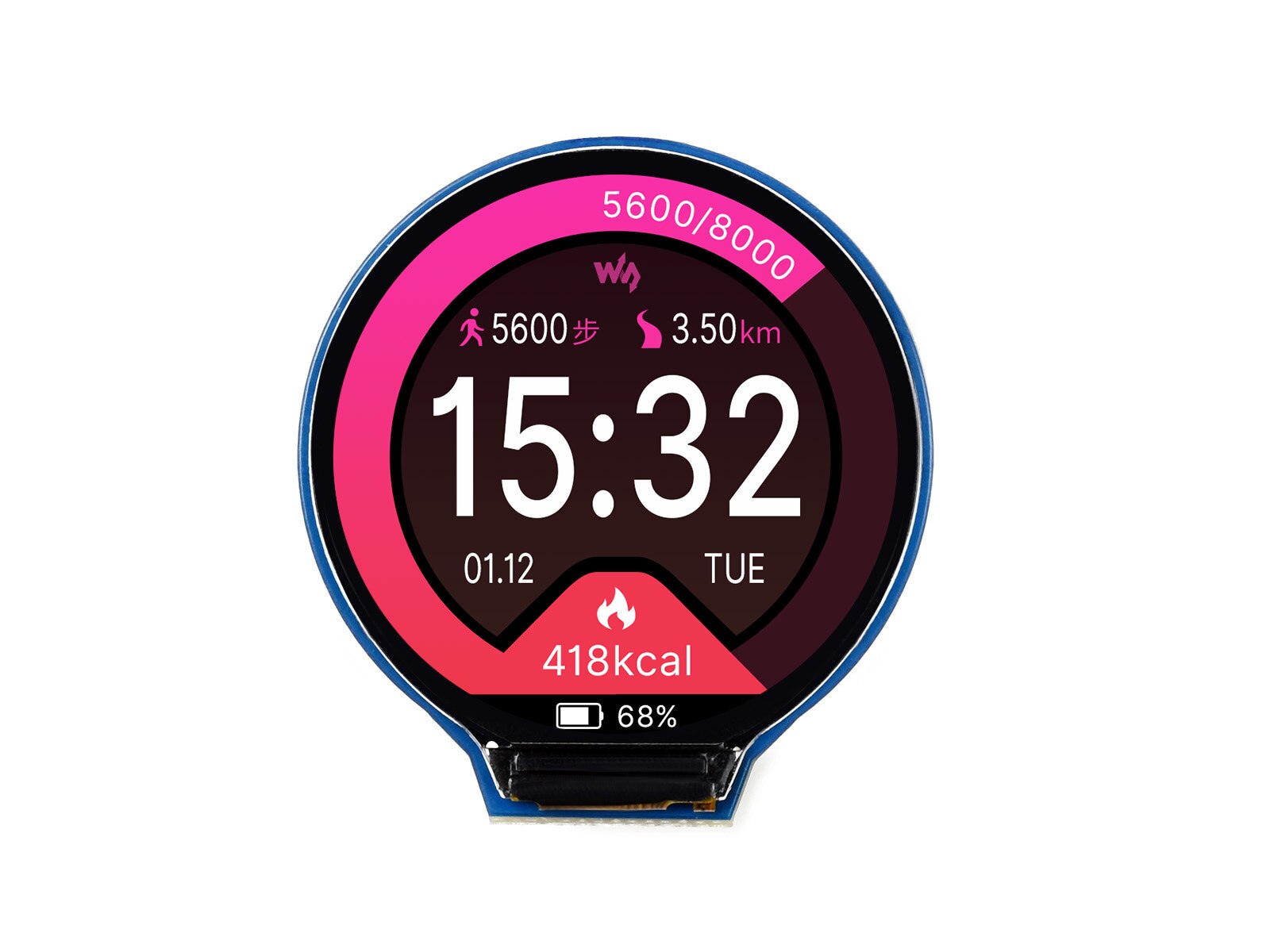 Waveshare 1.28inch Round LCD Display Module,65K RGB Colors,240*240 Resolution,SPI Interface,Support Raspberry Pi/Jetson Nano etc