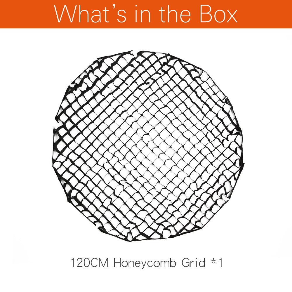 Godox p120l p120h 120cm favo de mel grade portátil 16 hastes profunda softbox favo de mel grade parabólica (grade somente)
