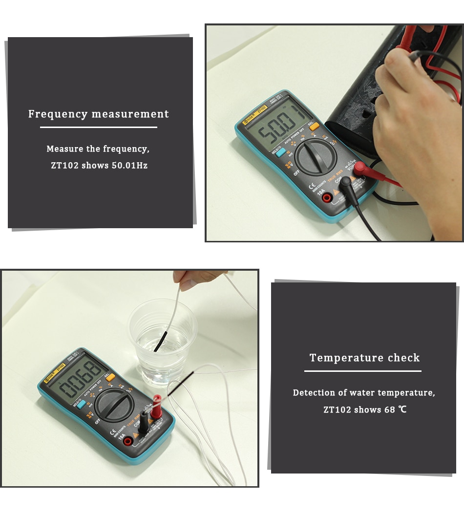 BSIDE Digital Multimeter Voltage Tester Multimetro With Continuity Frequency Resistance Capacitance Temperature Diode Test