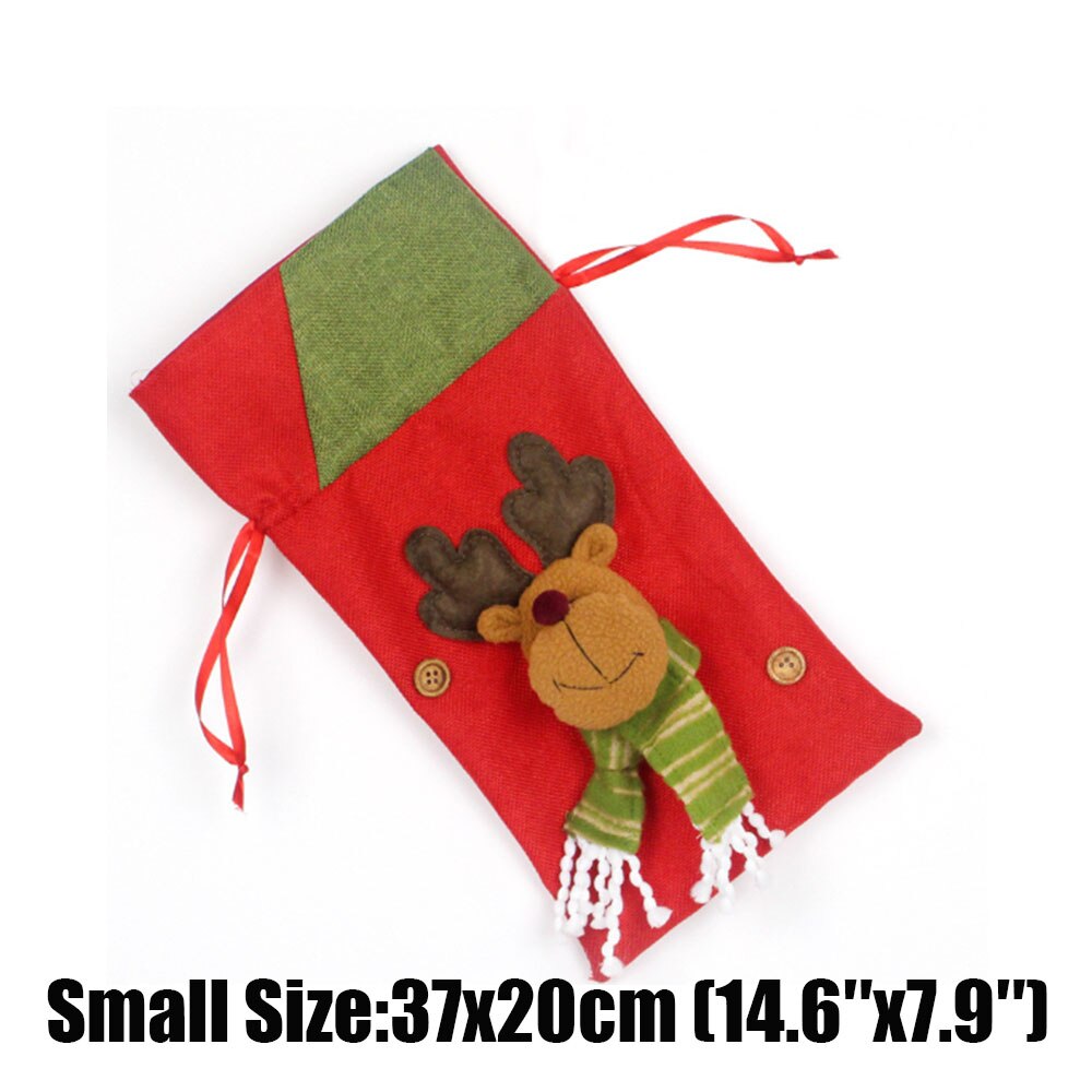 1Pc Kerst Grote Jumbo Vilt Santa Zak Kinderen Xmas Snoep Kous Tas Prachtige Kerstman Oversized Bos tas: Elk S