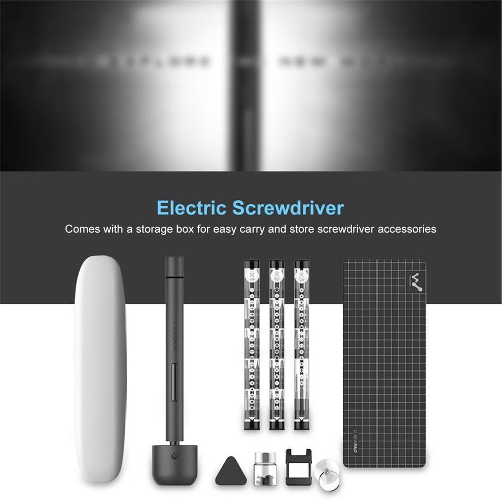 Wowstick 1F + Mini Elektrische Schroevendraaier Oplaadbare Draadloze Power Schroevendraaier Kit Met Led Licht Lithium Batterij