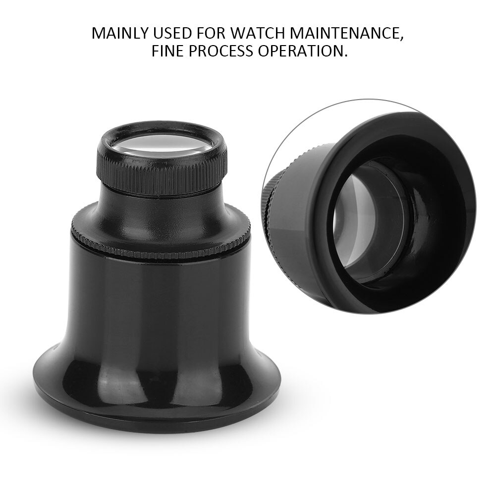 Lupa de ojo de reloj para relojería, lupa de ojo de reloj de 10 x /15x /20x, herramienta de joyería, lupa de cristal