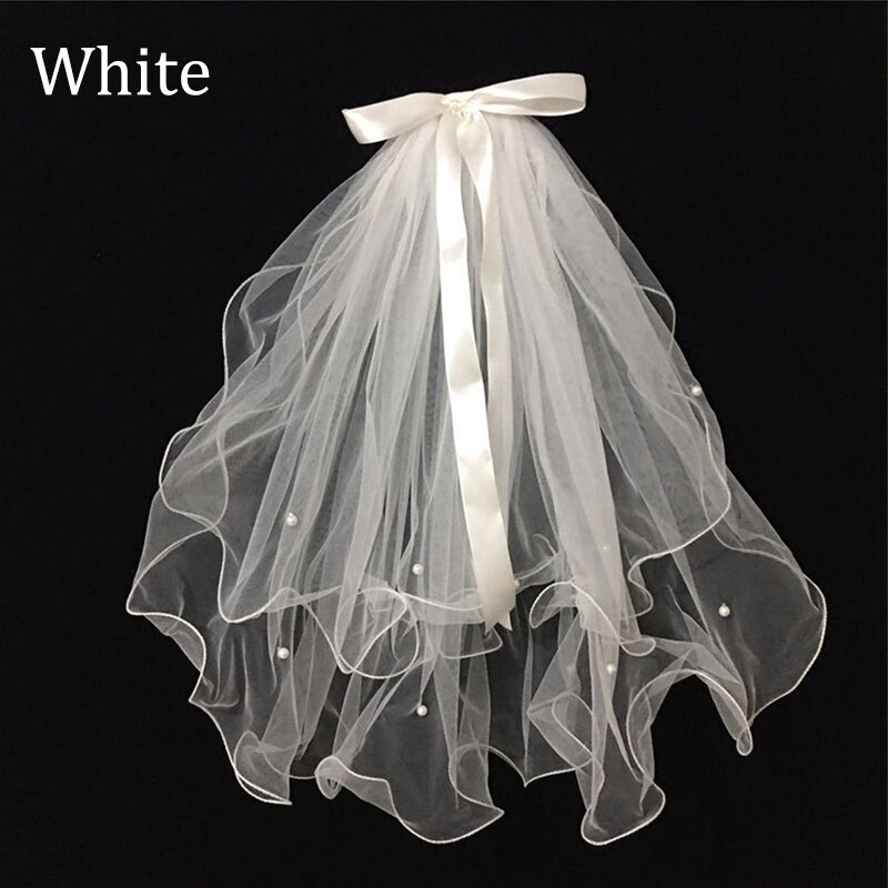 Parel Sluier Wit/Ivoor Bridal Veil Met Kam Een Laa... - Vicedeal