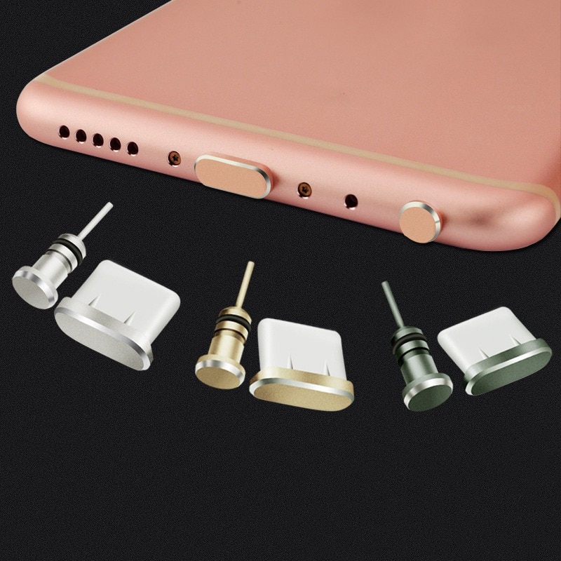 Type-C Phone Charging Port 3.5mm Earphone Jack Sim Card Type C Anti Dust Plug For Samsung S9 S8 A5 A7 Huawei P9 P10