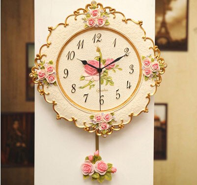 021025 europewall klockor rosor vardagsrum sovrum stum klocka harts klockor, saat, orologio, parete, morden
