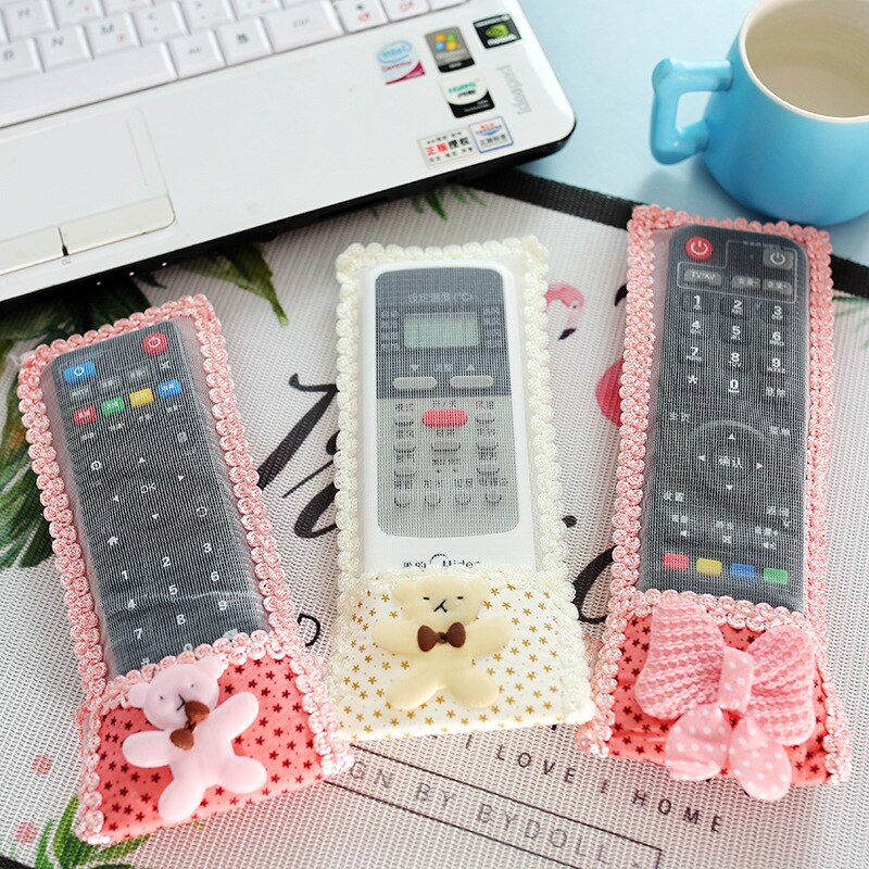 1 Pcs Remote Control Protector Home Storage remote Dust Bag Case Remote Control Cover Clear lace Video TV Air Conditioner